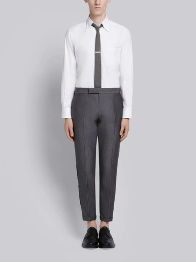 Shop Thom Browne Selvedge Stripe Skinny-fit Trouser In Grey