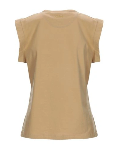 Shop Chloé T-shirts In Camel