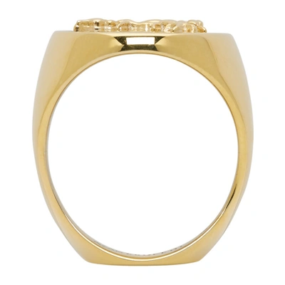 Shop Alan Crocetti Gold Hybrid Ring In Yllw Gold
