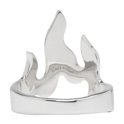 Shop Alan Crocetti Silver Flame Ring In Strl Silver