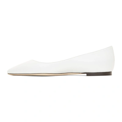 Shop Jimmy Choo White Leather Romy Flats In Optic White