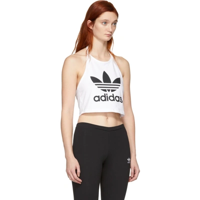 Adidas Originals Adidas Women's Originals Trefoil Crop Halter Tank Top In  White | ModeSens