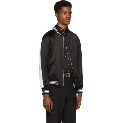 Shop Givenchy Reversible Black Monster Embroidered Varsity Bomber Jacket