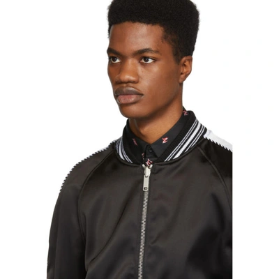 Shop Givenchy Reversible Black Monster Embroidered Varsity Bomber Jacket