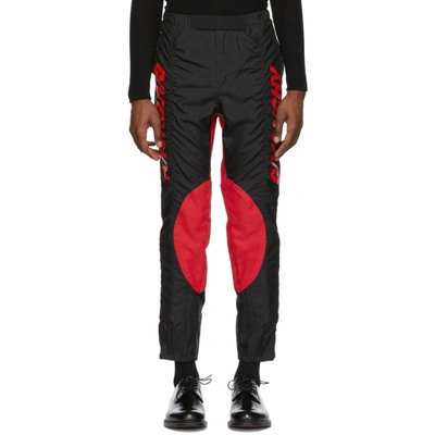 Shop Givenchy Black And Red Two-toned Biker Pants In 001 Black
