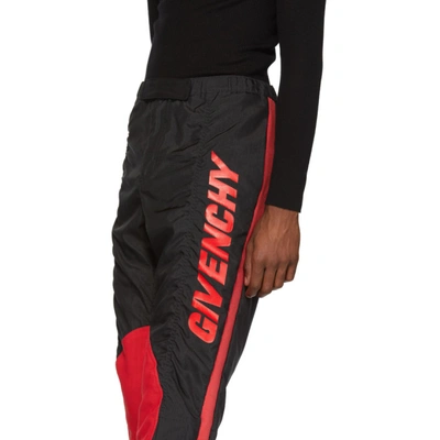 Shop Givenchy Black And Red Two-toned Biker Pants In 001 Black
