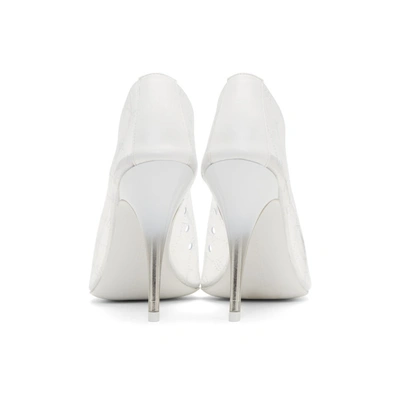 Shop Stella Mccartney Transparent And White Logo Heels In 8359 Tran/w