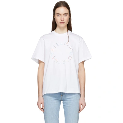 Shop Stella Mccartney White Foil Print T-shirt In 9000 White