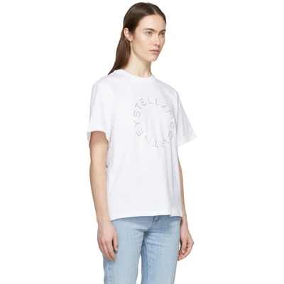 Shop Stella Mccartney White Foil Print T-shirt In 9000 White