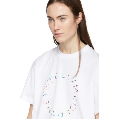Shop Stella Mccartney White Foil Print T-shirt In 9000 White