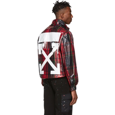Shop Off-white Red Checked Anorak Jacket