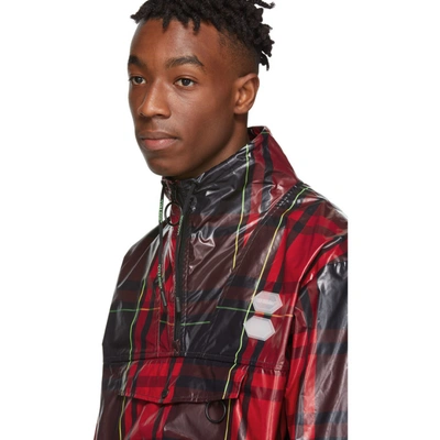 Shop Off-white Red Checked Anorak Jacket
