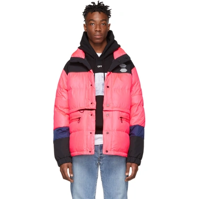 Off-white Detachable Padded Down Jacket In Pink | ModeSens