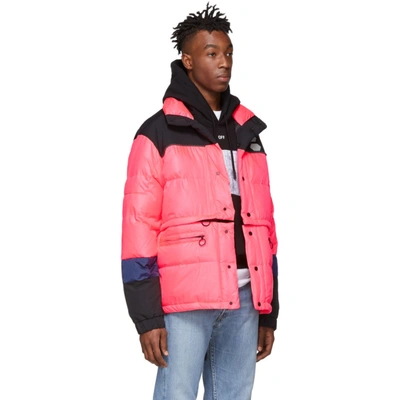 Shop Off-white Pink Down Puffer Jacket