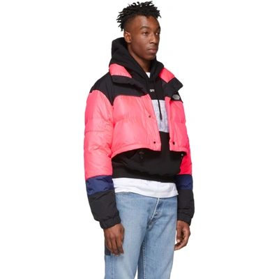 Shop Off-white Pink Down Puffer Jacket
