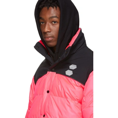 Shop Off-white Pink Down Puffer Jacket