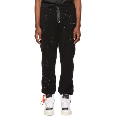 Shop Off-white Black Paint Splatter Lounge Pants