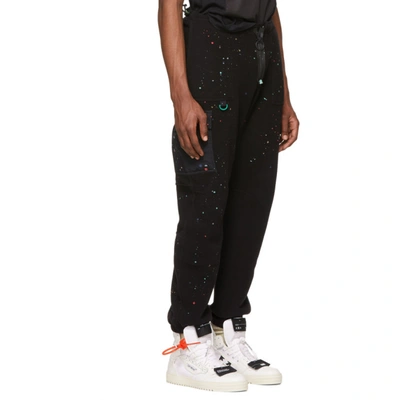 Shop Off-white Black Paint Splatter Lounge Pants