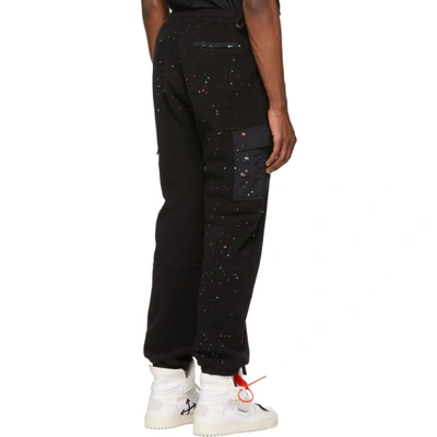 Shop Off-white Black Paint Splatter Lounge Pants