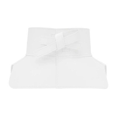 Shop Loewe White Leather Obi Belt In 2100 White