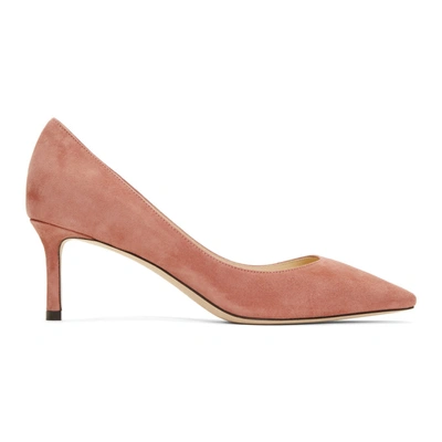 Shop Jimmy Choo Pink Suede Romy 60 Heels In Rosewood