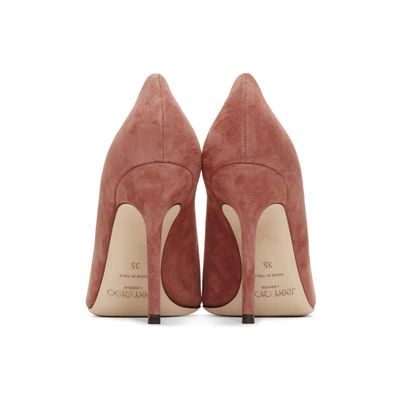 Shop Jimmy Choo Pink Suede Love 100 Heels In Rosewood