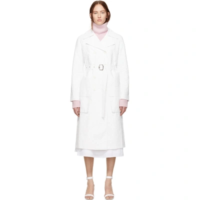 Shop Sies Marjan White Matte Coated Nisa Trench Coat In Chalk Chalk