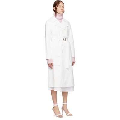 Shop Sies Marjan White Matte Coated Nisa Trench Coat In Chalk Chalk