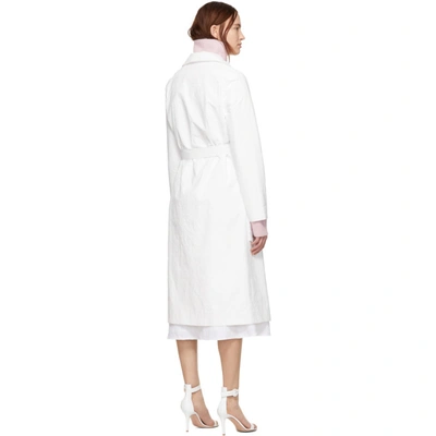 Shop Sies Marjan White Matte Coated Nisa Trench Coat In Chalk Chalk