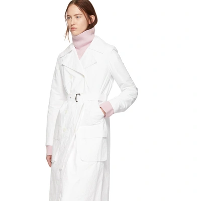 Shop Sies Marjan White Matte Coated Nisa Trench Coat In Chalk Chalk