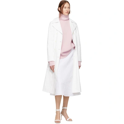 Shop Sies Marjan White Matte Coated Nisa Trench Coat In Chalk Chalk