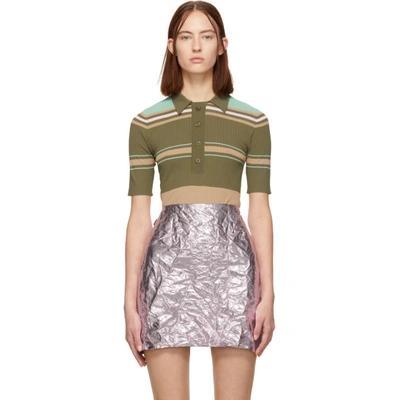 Shop Sies Marjan Multicolor Striped Rory Polo In Olivm Olive