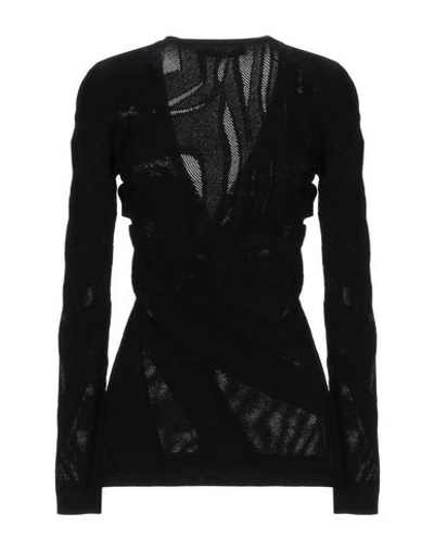 Shop Versace Cardigan In Black