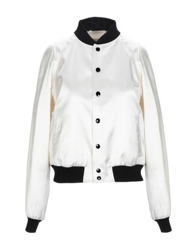 Shop Saint Laurent Jackets In Ivory