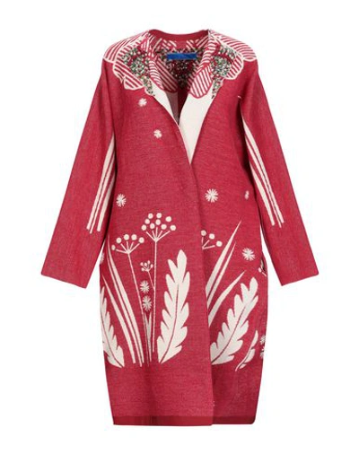 Shop Marit Ilison Coat In Red