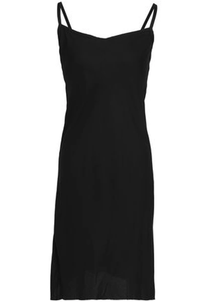 Shop Ann Demeulemeester Woman Crepe Mini Slip Dress Black