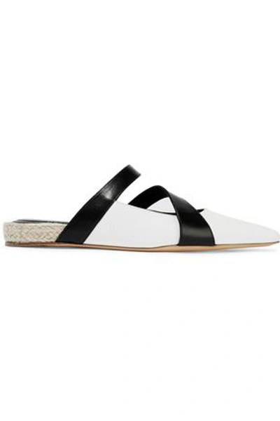 Shop Jw Anderson J.w.anderson Woman Two-tone Leather Slippers White