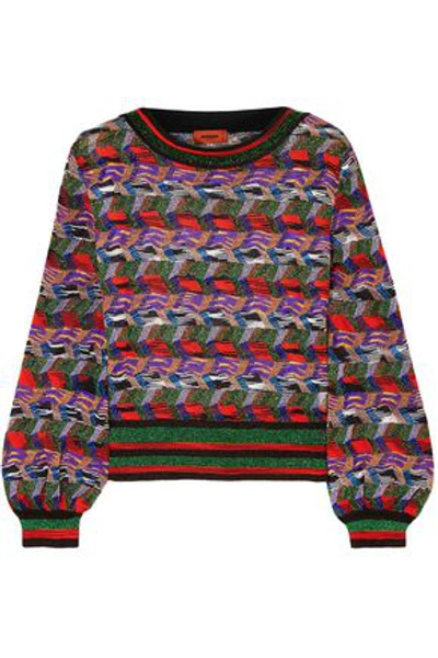 Shop Missoni Woman Metallic Crochet-knit Sweater Multicolor