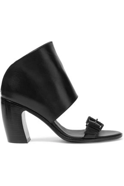 Shop Ann Demeulemeester Woman Buckled Leather Sandals Black