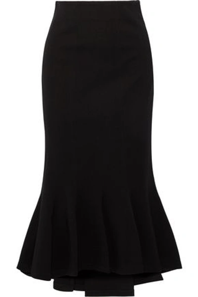 Shop Tome Woman Flared Ponte Midi Skirt Black