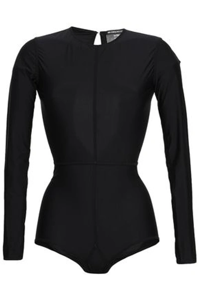 Shop Ann Demeulemeester Woman Open-back Stretch-jersey Bodysuit Black