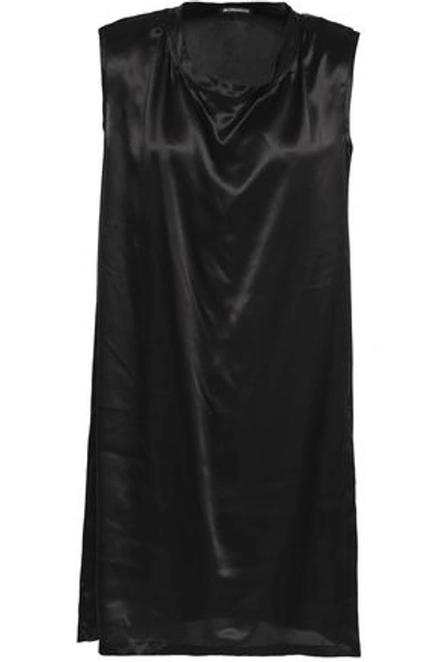 Shop Ann Demeulemeester Woman Silk-satin Tunic Black