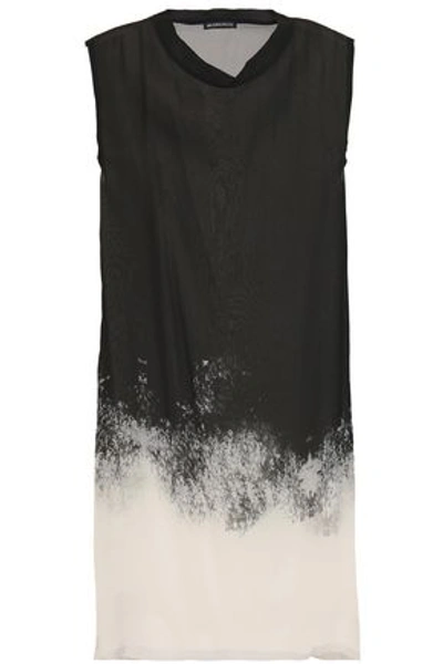 Shop Ann Demeulemeester Woman Dégradé Silk-chiffon Tunic Black