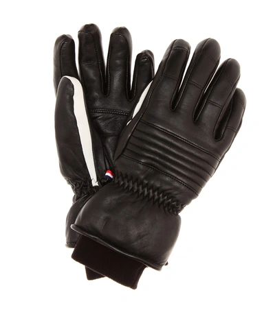 Shop Fusalp Aksel Leather Ski Gloves In Black