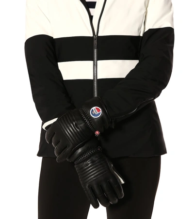 Shop Fusalp Aksel Leather Ski Gloves In Black