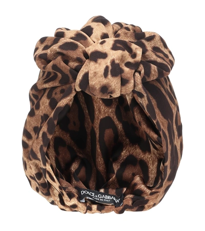 Shop Dolce & Gabbana Leopard Turban In Brown