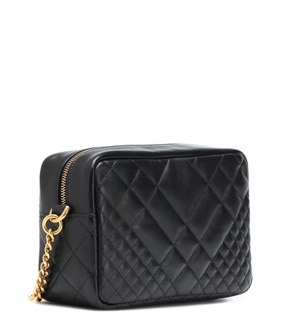 Shop Versace Icon Camera Leather Shoulder Bag In Black