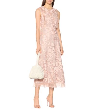 Shop Red Valentino Lace Midi Dress In Pink