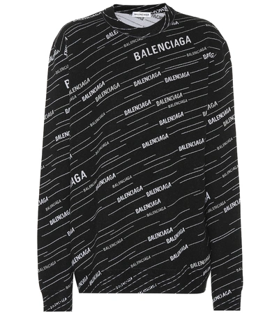 Shop Balenciaga Logo Intarsia Wool Sweater In Black