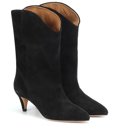 Shop Isabel Marant Dernee Suede Ankle Boots In Black